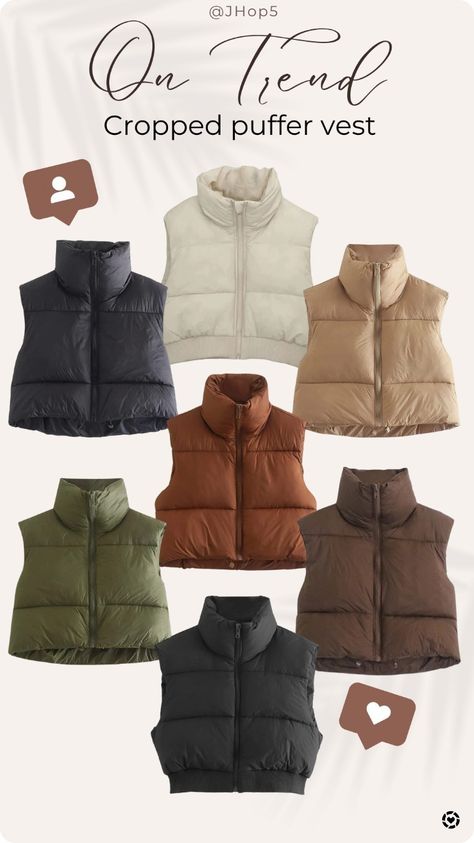 On trend, cropped puffer vests are hot right now. Lots of colors available. puffer vest, cropped puffer vest, Amazon fashion, outerwear, puffer coat, Amazon outerwear, winter wear, layering vest Follow me in the @LTK shopping app to shop this post and get my exclusive app-only-content! #liketkit #LTKstyletip #LTKunder50 #LTKSeasonal #LTKSeasonal #LTKstyletip #LTKunder50 @shop.ltk https://liketk.it/3WrrX Amazon Cropped Puffer Vest, Puffer Vest For Women, Amazon Puffer Vest, How To Wear A Cropped Puffer Vest, Cropped Vest Puffer Outfit Ideas, Cropped Puffy Vest Outfit, Crop Vest Outfits For Women, Short Puffer Vest Outfit, Puff Vest Outfits For Women