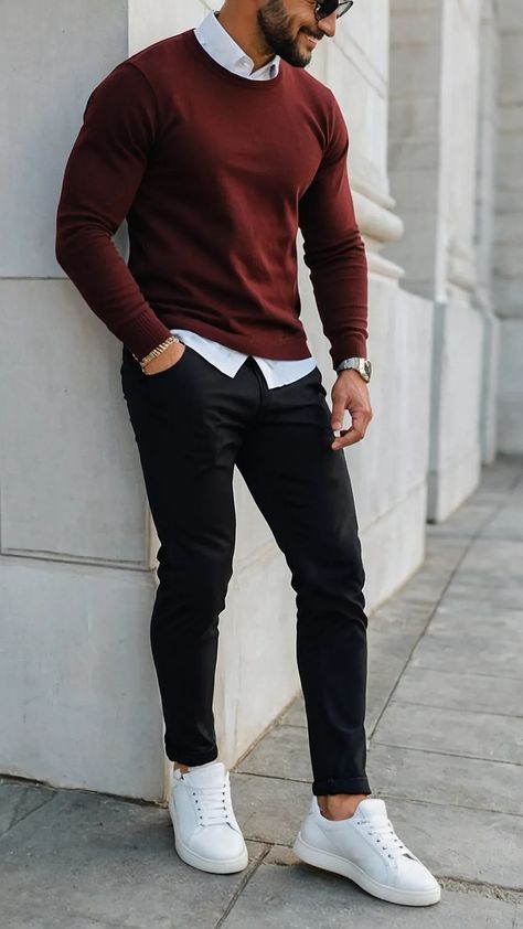 Striking the Balance: 13 Classy Smart Casual Outfits - Cheerful Talks Black Man Smart Casual Outfit, Nice Outfits For Men Classy, Work Outfit Men Casual, American Eagle Mens Outfits, New Years Mens Outfits, Smart Casual For Men Outfits, Mens Fall Business Casual, Italian Old Money Style Men, Men’s Brunch Fit