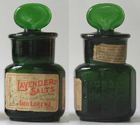 Old smelling salts bottle...Old miniature medicine bottle in green...easy label to reproduce Bottle Reference, See How They Run, Halloween Apothecary Labels, Vintage Medicine Bottle, Antique Medicine Bottles, Salt Brine, Old Medicine Bottles, Old Medicine, Smelling Salts