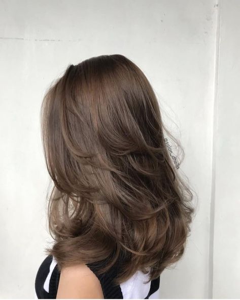 Styles For Brown Hair, Cute Haircuts For Long Hair, Layered Hair Side Bangs, Feathered Layered Hairstyles, Brown Layered Hair, Hair Side Bangs, Layers And Curtain Bangs, Medium Length Brown Hair, Hair Movement