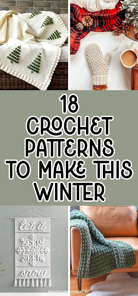 New Crochet Projects, Winter Crochet Projects Christmas Gifts, Cute Winter Crochet Ideas, Quick Winter Crochet Projects, Crochet Patterns For Winter, Crochet Winter Decoration, Merino Wool Crochet Projects, Crochet Projects For Winter, Easy Winter Crochet Projects