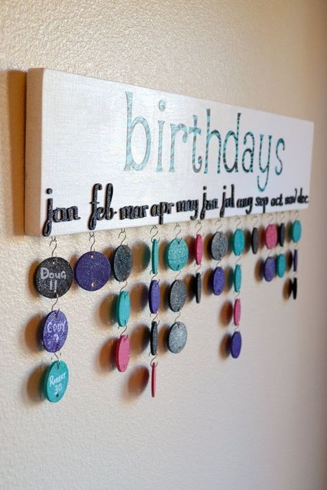 Birthdays! Family Birthday Calendar, Reminder Board, Birthday Reminder, Ladies Luncheon, Diy Projektit, Birthday Calendar, Family Birthdays, Birthday Sign, Crafty Craft