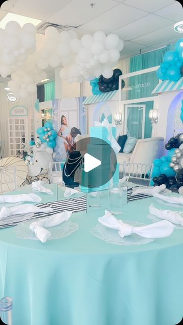 Chicago Event Decor: A-One on Instagram: "Tiffany & Co. baby shower! Our Tiffany & Co. baby shower is a popular one ever since we made this store!!! Be inspired ❤️.. 🥰🥰#tiffany&co #tiffanyandco #tiffanyandcobabyshowed #breakfastwithtiffany #babyshower #babyshowerideas #tiffanybluebridalshower #babyshowerdecorations #tiktok #tiktokviral #foryou #foryoupage #foryoupageofficiall #viralvideo #viraltiktok #viralvideo #floral #candles #elegantbabyshower" Tiffany Blue Bridal Shower, Floral Candles, Elegant Baby Shower, Tiffany And Co, Party Inspiration, One Design, Be Inspired, Baby Shower Decorations, Tiffany & Co.