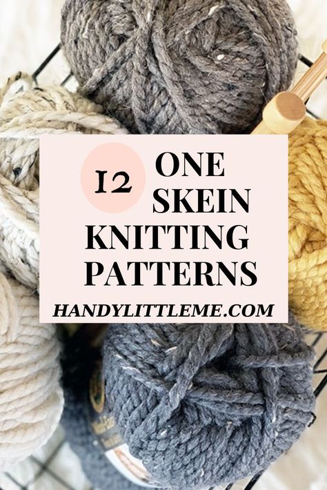 One Skein Chunky Yarn Patterns, One Skein Projects Knitting, Knitting Patterns One Skein, One Ball Knitting Patterns Free, Knitting One Skein Projects, Merino Wool Knitting Pattern, Size 4 Yarn Knitting Patterns, Knit Along Projects, Lion Brand Thick And Quick Patterns Knit