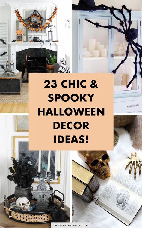 Chic But Spooky Halloween Decor Ideas To Inspire You #halloween #halloweendecor Halloween Entryway, Chic Halloween Decor, Spooky Halloween Decor, Spooky Chic, Halloween Bedroom, Halloween Decor Ideas, Creepy Halloween Decorations, Easy Halloween Decorations, Chic Halloween