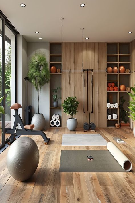 21 Home Gym Ideas - Remodr Gym Room Interior Design, Sport Office Design, Weight Room Ideas Home Gyms, Fitness Room Ideas Home, Home Fitness Room, Home Gym Aesthetic, Modern Home Gym Design, Home Gym Room, In Home Gym