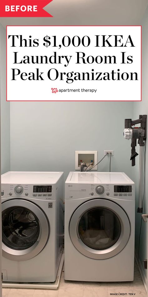 Laundry Room Redo, Organized Laundry Room, Ikea Laundry, Laundry Room Decor Ideas, Laundry Room Organization Ideas, Organized Laundry, Ikea Laundry Room, Garage Laundry Rooms, Laundry Room Countertop