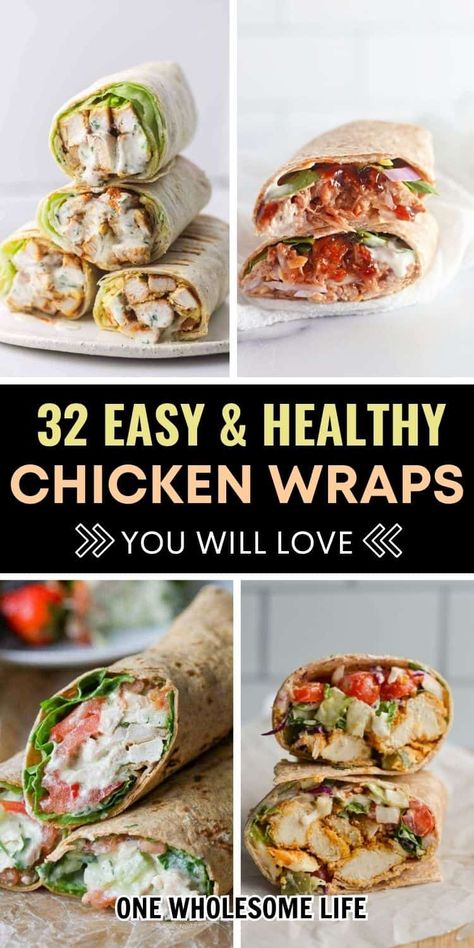 Explore healthy chicken wraps for lunch or dinner. These easy recipes feature grilled, buffalo, bbq, and rotisserie styles. Perfect for meal prep and clean eating. Chicken Lunches Healthy, Lunch Meal Prep Wraps, Healthy Teenage Lunches, Spicy Chicken Wraps Healthy, Grill Chicken Wraps Recipes, Buffalo Chicken Folded Wrap, Rotisserie Chicken Wrap Ideas, Easy Lunch Ideas With Chicken, Healthy Chicken Recipes Lunch