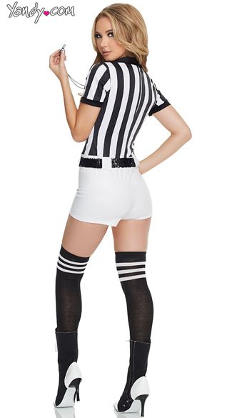 Scandalous Referee Costume - Black/White Dj Costume, Referee Costume, Fashion Uniform, Soccer Baby, Race Car Driver, Black And White Romper, Cheerleading Outfits, Costume Store, Lingerie Costume