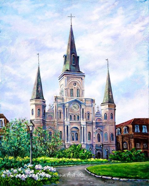 St Louis Cathedral, French Quarter, New Orleans Art, Jackson Square, New Orleans Cathedral, Art Gift, GICLÉE Canvas & Print FREE SHIPPING Cathedral Painting, French Quarter Art, Jackson Square New Orleans, French Quarter Wedding, St Louis Cathedral, New Orleans Art, Louisiana Art, New Orleans French Quarter, Jackson Square