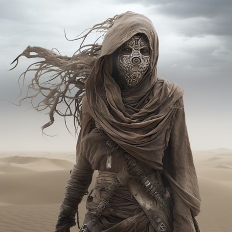 Desert Witch, Desert Clothing, Desert People, Swamp Witch, Dark Desert, Digital Portrait Illustration, Desert Aesthetic, Weird West, Fantasy Clothes