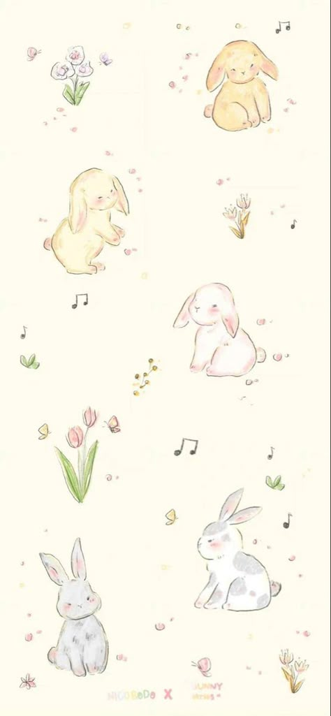 Coquette Bunnies, Wallpaper Ideas Ipad, Cute Easter Wallpaper, Cute Spring Wallpapers, Whimsical Wallpaper Iphone, Cute Bunny Wallpaper, Pink Vintage Wallpaper, April Wallpapers, April Wallpaper Aesthetic