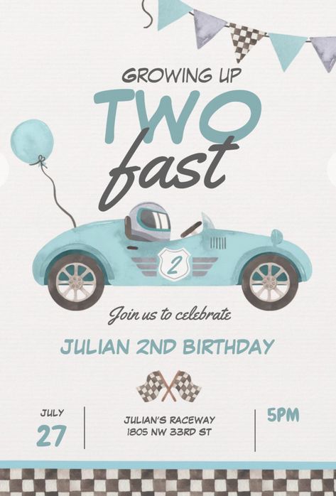 Fast Two Birthday Theme, 2nd Birthday Boy Themes Cars, Growing Up 2 Fast Birthday Theme, Growing Up Two Fast Birthday Boy, 2nd Birthday Theme Ideas For Boys, 2nd Bday Party Ideas For Boys, Two Fast Birthday Theme, 2 Year Birthday Theme Boy, Second Birthday Boy Themes