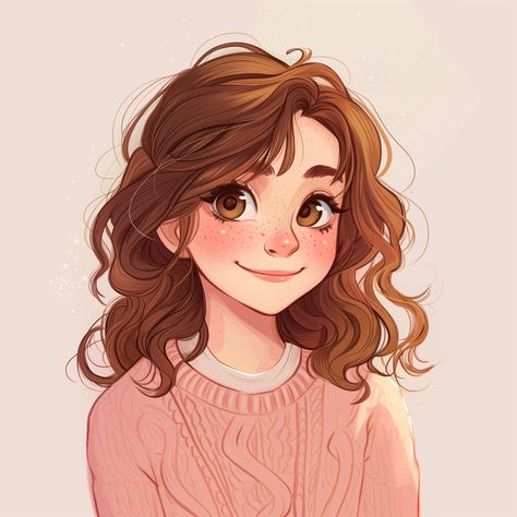 ✨🎨Charming Illustrations with Exclusive Midjourney Prompts: Click the Link in my Profile🌐🔗 심플한 그림, Watercolor Art Diy, Disney Princess Artwork, Girl With Brown Hair, Digital Portrait Art, Art Tools Drawing, Illustration Art Drawing, Girly Drawings, Girly Art Illustrations