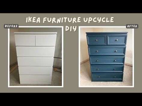 IKEA Malm Upcycle | DIY Drawer Makeover - YouTube Gray Malm Dresser, Upcycling Ikea Malm Drawers, Malm Upcycle, Ikea Malm Dark Brown, Ikea Malm Diy, Malm 3 Drawer Chest Hack, Malm Upcycling, Ikea Mini Drawers Makeover, Drawers Upcycle