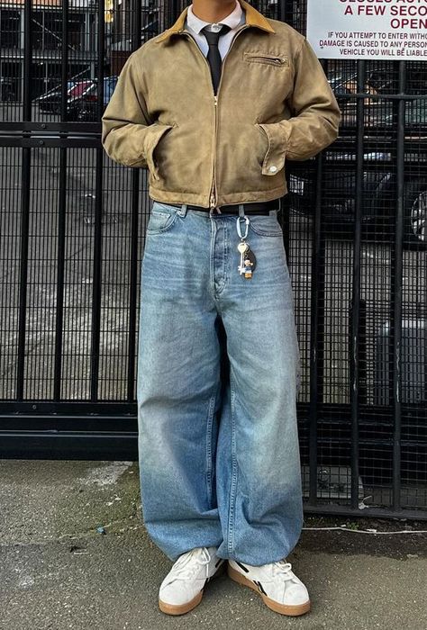 Outfits Ideas Men Streetwear, Jnco Jeans Outfit Men, Men Fashion Inspo Outfits, Vintage Workwear Outfit Men, Blue Hat Outfit Men, American Outfit Men, Men’s Outfit Inspo Street Wear, Outfit Inspired Men, Mens Outfit Inspiration Street Styles