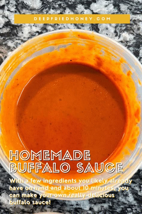 Homemade Buffalo Sauce • deepfriedhoney Homemade Buffalo Wing Sauce, Mild Buffalo Sauce Recipe, Buffalo Sauce Recipe Easy, Buffalo Wings Sauce Recipe, Easy Homemade Buffalo Sauce, Buffalo Chicken Sauce, Buffalo Sauce Recipe, Healthy Sauce, Wing Sauce Recipes