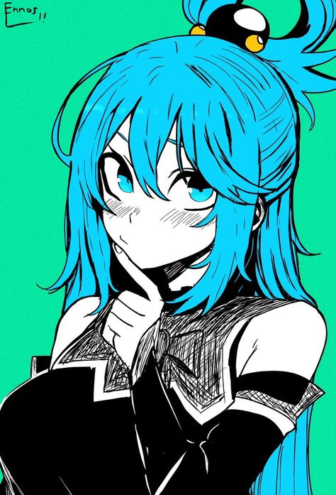 Aqua Pfp Konosuba, Konosuba Aqua Fanart, Aqua Konosuba Fanart, Aqua Sama, Konosuba Aqua, Aqua Konosuba, Aqua Art, Aquaman, Anime Kawaii