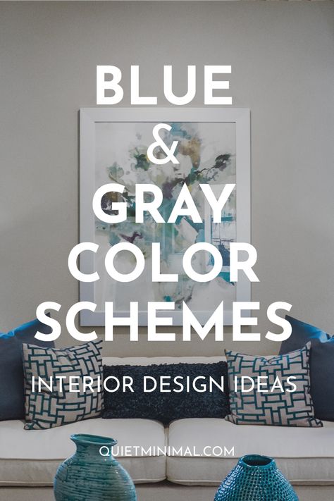 Colors That Go With Gray Living Rooms Grey Walls, Color Schemes For Gray Walls, Blue Gray Complimentary Colors, House Color Palette Interior Blue, Grey And Light Blue Bedroom Ideas, Gray Blue Paint Colors For Living Room, Colors That Go With Blue Gray, Accent Colors For Gray Living Room, Grey Complimentary Colors