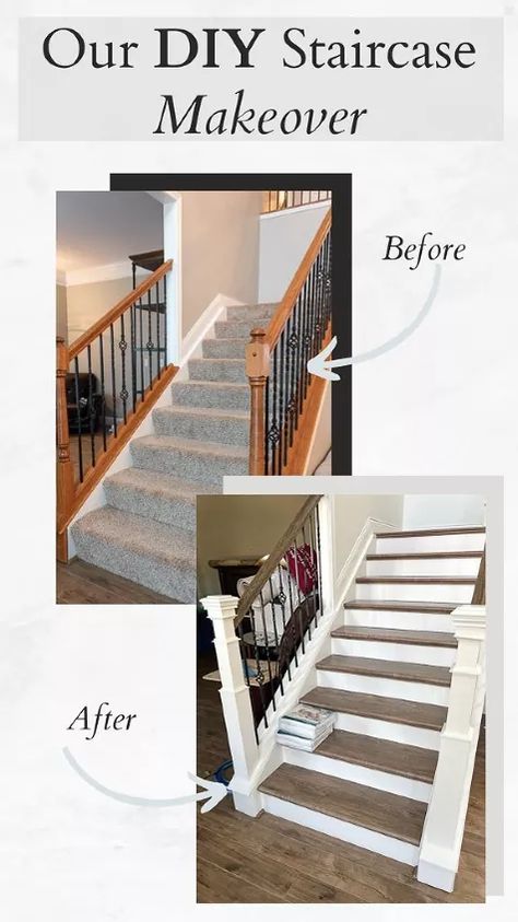 Stairs Remodeling, Basement Makeover Ideas, Diy Stairs Makeover, Stairs Remodel, Diy Staircase Makeover, Remodel Hacks, Renovation Hacks, Stairs Makeover Ideas, Laminate Stairs