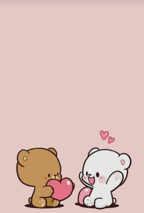 Milk And Mocha Bear Painting, I Love You Cute Pics Aesthetic, Milk And Mocha Painting, Cute Teddy Bears Wallpaper, Couple Cute Wallpaper, Cute Milk And Mocha, Love Pfp, Milk And Mocha Bear, Milk Mocha Bear