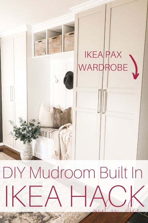 20 Mind Blowing IKEA Entryway Hacks Mudroom Built Ins, Ikea Closet Ideas, Living Room Storage Bench, Ikea Mudroom, Ikea Bestå Hack, Ikea Closet Hack, Mudroom Storage Bench, Ikea Pantry, Breakfast Nook Bench