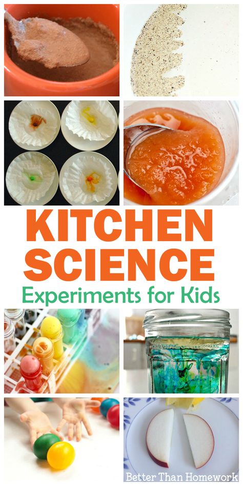 Have some fun with one of these kitchen science experiments. Experiment with ice, learn the science behind food, or do some classic experiments. Science Experiments For Teens, Food Science Experiments, Kitchen Science Experiments, Kitchen Chemistry, Kitchen Science, Science Camp, Kid Science, Science Experiments For Kids, Experiments Kids