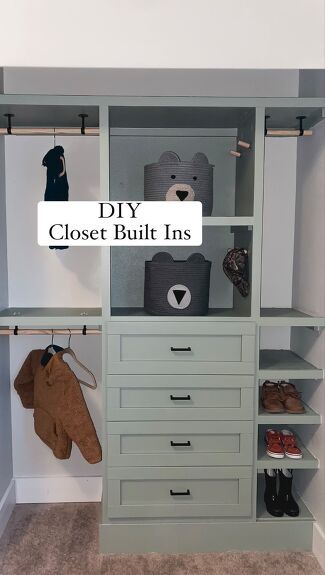 Closet Design Reach In, Cheap Custom Closet, Build Dresser Into Closet, How To Build A Closet In A Bedroom, Built In Cabinet Closet Bedroom, Closet Units Built Ins, Closet Plans Diy How To Build, Built In Closet Makeover, Diy Bedroom Closet Ideas How To Build