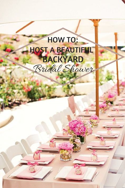 How To Host a Beautiful Backyard Bridal Shower Small Garden Party Ideas, Backyard Bridal Showers, Outdoor Bridal Showers, Garden Party Bridal Shower, Backyard Flowers Garden, Garden Bridal Showers, Bridal Shower Inspo, Spring Bridal Shower, Garden Ideas Cheap