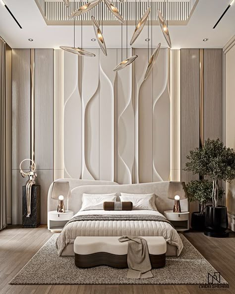 Luxury Bedroom Interior, Bedroom Design Trends, Bed Headboard Design, Modern Bedroom Ideas, Latest Living Room Designs, Bedroom Interior Design Luxury, Home Hall Design, Wall Panel Design, Modern Luxury Bedroom