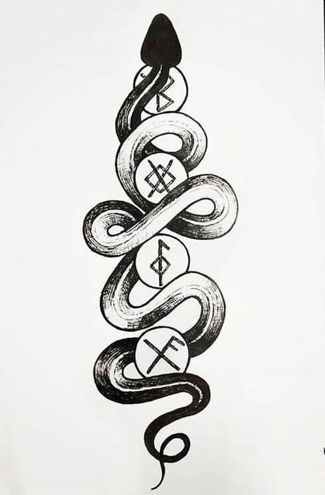 Top 10+ Best Viking Snake Tattoo Ideas | PetPress Viking Snake Tattoo, Runes Tattoo, Snake Tattoo Ideas, Viking Rune Tattoo, Norse Mythology Tattoo, Vikings Tattoo, Serpent Tattoo, Rune Tattoo, Snake Tattoo Design