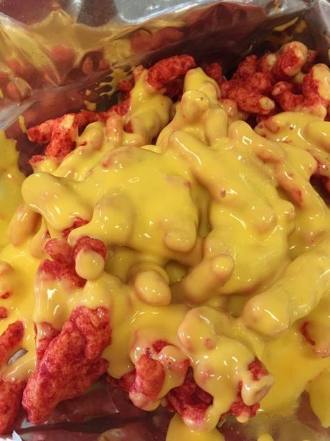 Hot Cheetos with cheese Cheetos With Cheese, Hot Cheetos With Cheese, Cheetos Recipes, Cheetos Recipe, Mexican Snacks, Hot Cheetos, Sleepover Food, Junk Food Snacks, Fair Food Recipes