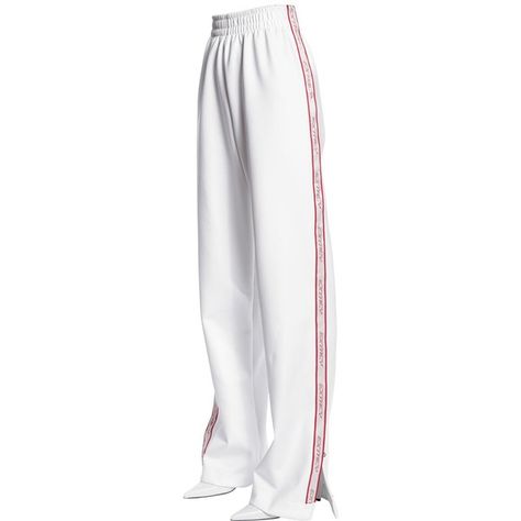 Misbhv Women Extacy Side Bands Techno Jersey Pants (€320) ❤ liked on Polyvore featuring pants, bottoms, white, elastic waistband pants, highwaist pants, high rise pants, high rise trousers and high-waisted pants Side Button Pants, High Waisted White Pants, Women Pants Suits, Jacquard Pants, Snap Pants, Trousers White, Button Pants, Waistband Pants, Elastic Waistband Pants