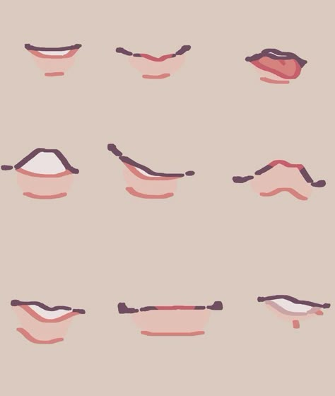 Ear Types Drawing, Eyes Art Styles, Drawing Face Expressions, Mouth Drawing, Body Reference Drawing, Lips Drawing, Art Tools Drawing, Drawing Expressions, Easy Drawings Sketches