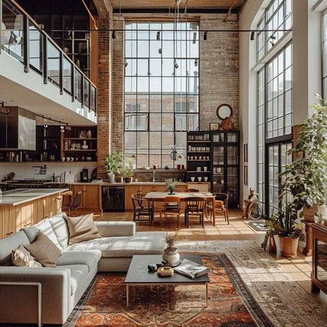 Industrial Minimalism Interior, Industrial Design Loft, Industrial Organic Interior Design, Neo Industrial Interior Design, Industrial Loft Interior Design, Cozy Industrial Interior Design, Urban Chic Interior Design, Warm Industrial Interior, Industrial Architecture Interior