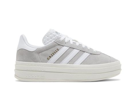 Adidas Shoes Women Gazelle, Addias Gazzels, Cute Back To School Shoes, Grey Gazelle, Platform Gazelle, Adidas Shoes Gazelle, Adidas Gazelle Grey, Gazelle Bold Shoes, Adidas Gazelles