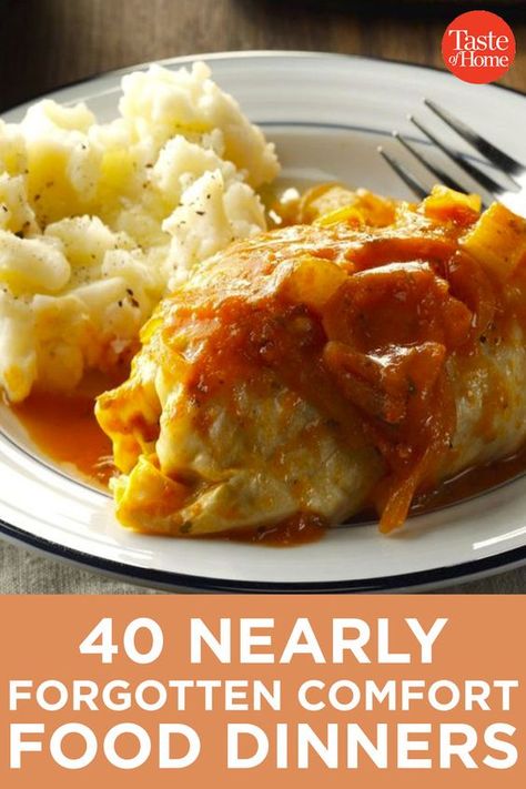 Chicken Comfort Food Easy, Sunday Recipes Dinner Comfort Foods, Cheap Supper Meals, Traditional Supper Ideas, Traditional Home Cooked Meals, Forgotten Dinner Recipes, Easy Hardy Dinners, Southern Weeknight Meals, Comfort Food For One