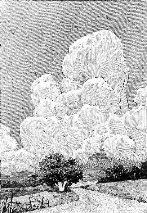 Traditional Pen and Ink Illustrators | I love drawing clouds ♥️ | Facebook Ink Drawing Clouds, Clouds Pen Drawing, Sky Ink Drawing, Cloud Ink Drawing, Dust Cloud Drawing, Pen And Ink Clouds, Cloud Pencil Drawing, Cloud Illustration Drawing, Pen Landscape Drawing