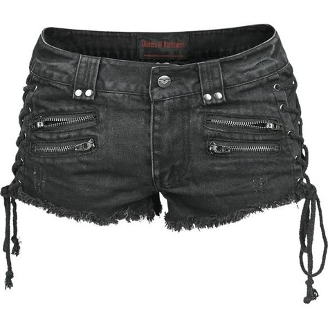 Short Sexy Corded ($39) ❤ liked on Polyvore featuring shorts, bottoms, pants, mini shorts, destroyed shorts, sexy short shorts, mini short shorts and hot shorts Queen Of Darkness, Diy Vetement, Estilo Punk, Rock Punk, Grunge Goth, Mini Shorts, Dream Clothes, Short Shorts, Black Denim Shorts