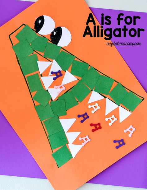 Are you looking for education resources that you can use with your preschooler? I am over the moon thrilled to begin sharing a letter of the week activity for p Alligator Craft, A Is For Alligator, Alligator Crafts, Zoo Phonics, Preschool Letter Crafts, Alphabet Crafts Preschool, Abc Crafts, Alphabet Letter Crafts, Preschool Letter