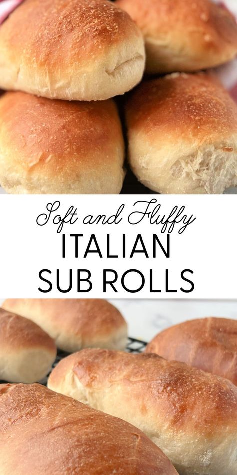 The BEST Italian Sub Rolls {Extra Soft} Italian Hoagie, Italian Bread Recipes, Bread Recipes Easy, Sub Rolls, Italian Sub, Bread Rolls Recipe, Bread Maker Recipes, Hoagie Rolls, Homemade Bread Recipes Easy