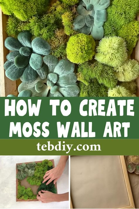 How To Create A DIY Moss Wall Art For Adding Green Thumb Indoor Diy Moss Wall Art, Diy Moss Wall, Nature Decor Diy, Moss Art Wall, Vertical Wall Garden, Moss Gardens, Wall Terrarium, Moss Frame, Art Date