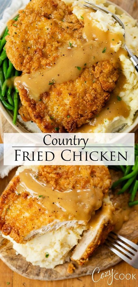 Chicken With Gravy, Fried Chicken Breast Recipe, Country Fried Chicken, Country Fried, Fried Chicken Breast, Fried Chicken Recipes, Chicken Fried, Chicken Dishes Recipes, Poultry Recipes