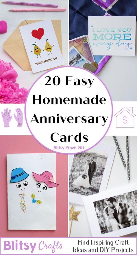 20 Homemade DIY Anniversary Cards Ideas - Blitsy Anniversary Cards To Make Simple, Make Anniversary Card, Anniversary Cards For Couple Handmade, Diy Cards Handmade Anniversary, Homemade Wedding Anniversary Cards, Wedding Anniversary Cards To Make, Anniversary Card Making Ideas, Easy Diy Anniversary Cards, Handmade Anniversary Cards For Husband Diy