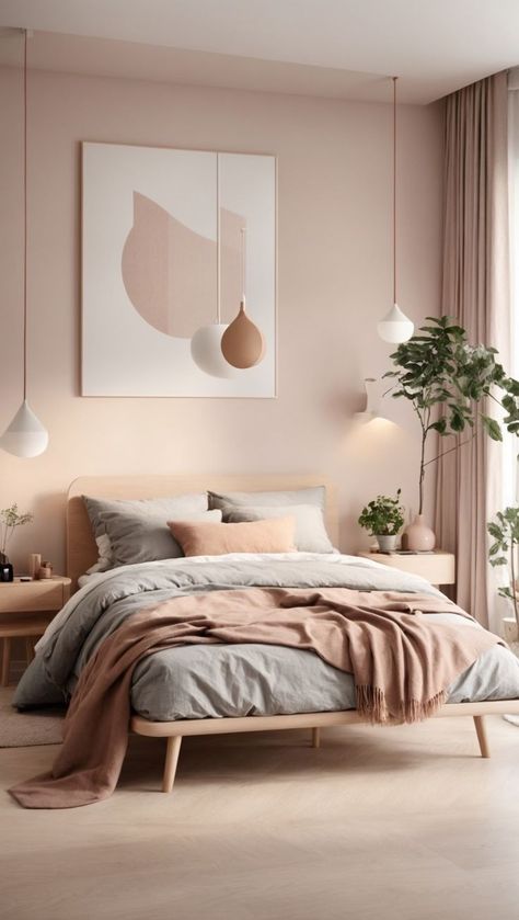 Rose And Cream Bedroom, Bedroom Color Ideas For Women, Scandinavian Bedroom Minimalist Modern, Scandinavian Bedroom Color, Scandinavian Bedroom Minimalist, Scandinavian Bedroom Nordic, Scandinavian Living Room Nordic Style, Scandinavian Interior Nordic Style, Bedroom Ideas Scandinavian