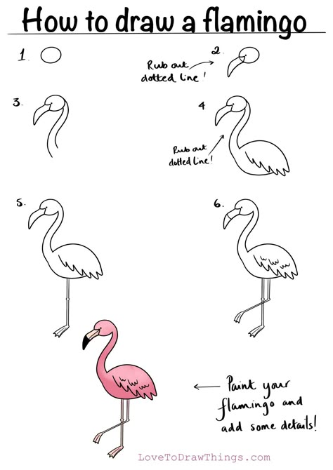 Draw A Flamingo, Easy Flamingo Drawing, Flamingo Easy Drawing, Simple Flamingo Drawing, Flamingo Drawing Simple, Flamingo Cute Drawing, Easy Drawings Flamingo, Flamingo Drawing, Doodle Flamingo