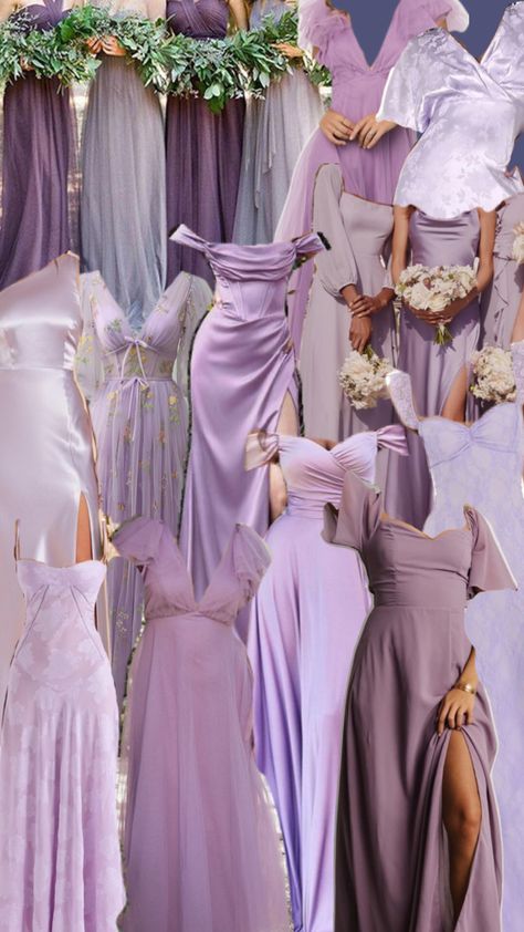 Lilac Dress Bridesmaid, Lavendar Bridesmaids Dresses, Light Purple Bridesmaid Dresses, Wedding Maids, Wedding Collage, Purple Bridesmaid Dress, Lilac Bridesmaid Dresses, Gold Bridesmaid Dresses, Bachelorette Dress