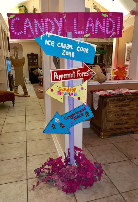 Candy Land Sign, Diy Fake Candy, Candy Theme Classroom, Candy Land Party, Candy Themed Party, Candyland Theme, Candy Land Birthday, Candy Land Birthday Party, Fake Candy