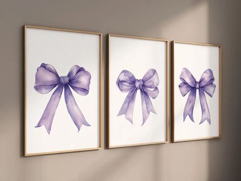 Bow Print Wall Art, Bow Nursery Print, Purple Bow Nursery Wall Art, Bow Nursery Art, Bow Nursery, Lilac Nursery, Purple Nursery, Girls - Etsy Nursery Lilac, Lavender Nursery Decor, Bow Nursery, Nursery Purple, Lilac Nursery, Lavender Nursery, Lavender Walls, Lavender Paint, Bow Wall