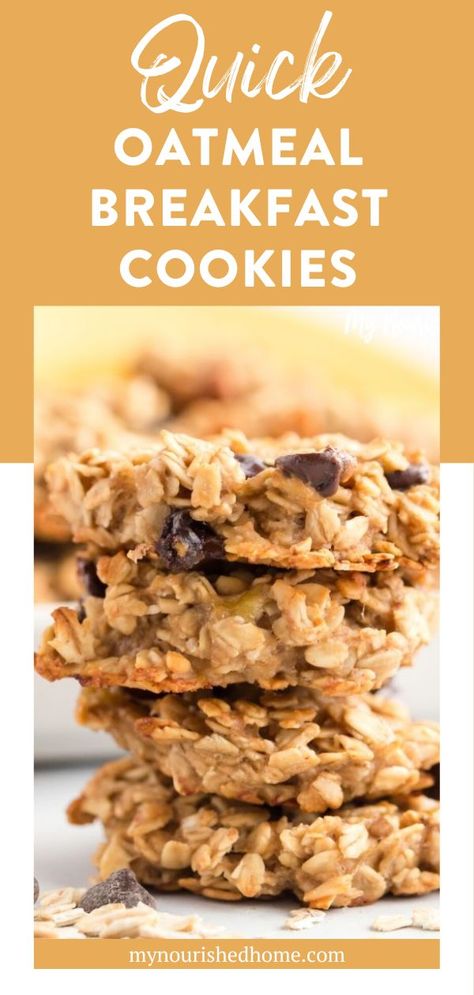 Healthy Oatmeal Breakfast Cookies, Protein Breakfast Cookies, Simple Oatmeal, Breakfast Cookies Gluten Free, Quick Oatmeal, What To Eat For Breakfast, Gluten Free Snack, Healthy Oatmeal Breakfast, Oatmeal Breakfast Cookies